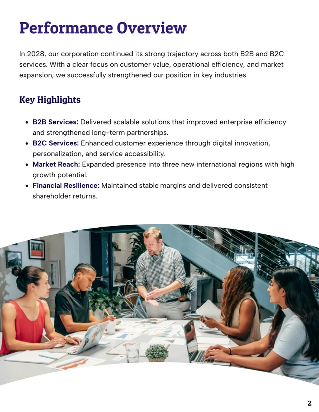 Business Growth Corporate Report Template - page 2