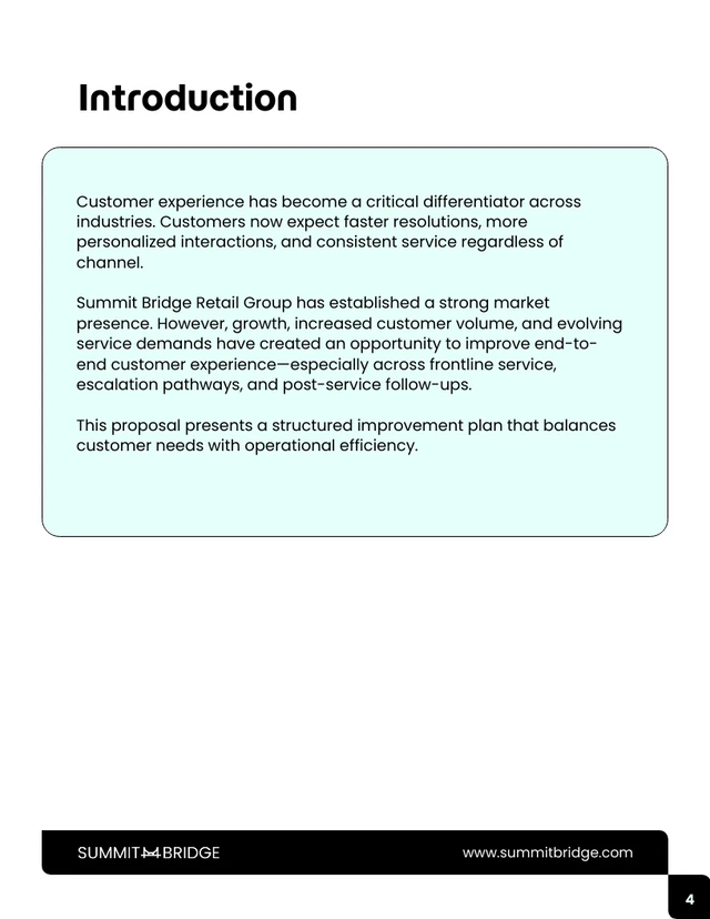 Customer Experience Improvement Business Proposal - Pagina 4