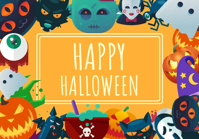 Orange Cute Emoji Simple Halloween Template