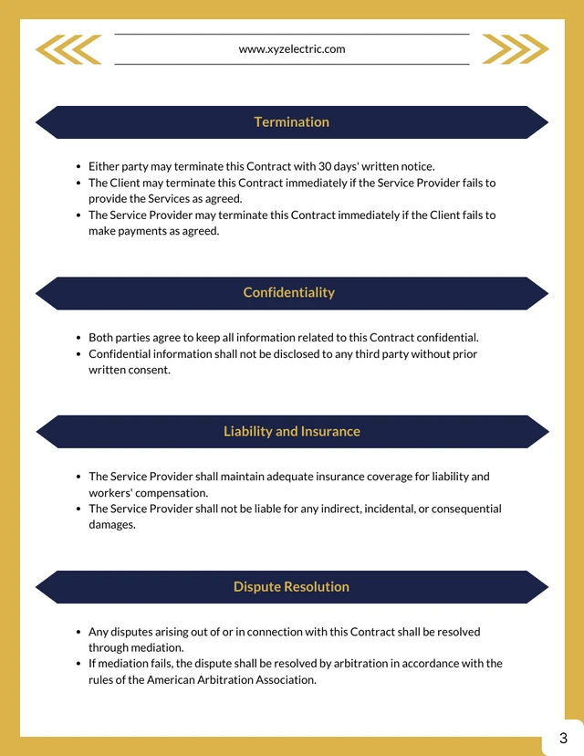 Electrical Maintenance Contract Template - page 3