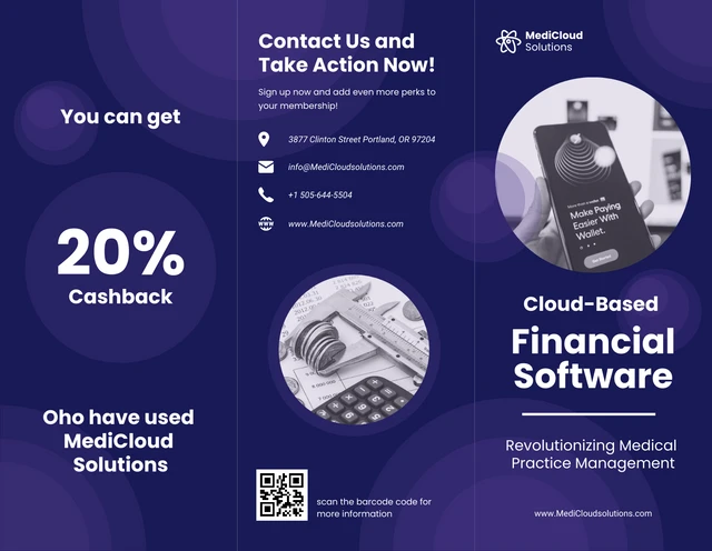 Cloud-Based Financial Software Z-Fold Brochure - Page 1