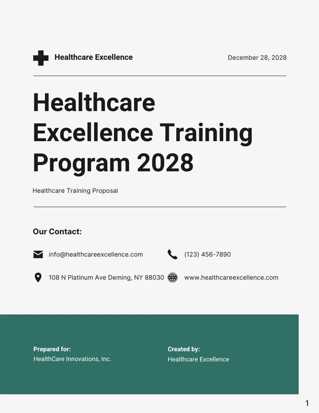 Green and Grey Simple Modern Healthcare Proposals - Page 1
