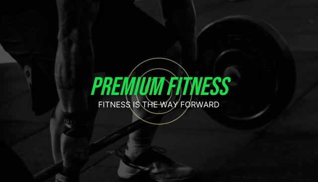Dark And Green Professional Fitness Business Card - Page 1