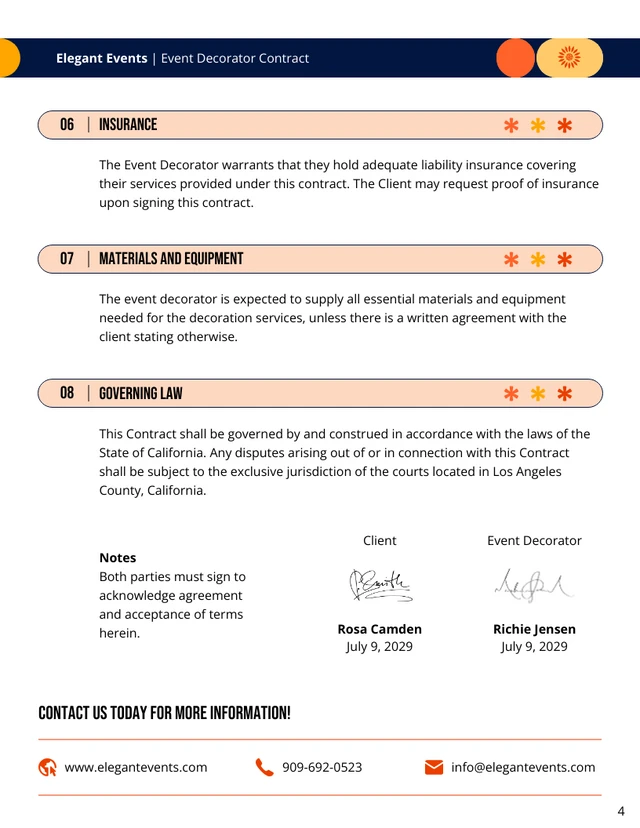 Event Decorator Contract Template - page 4