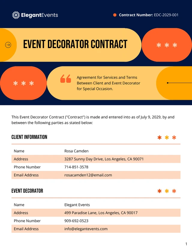 Event Decorator Contract Template - page 1