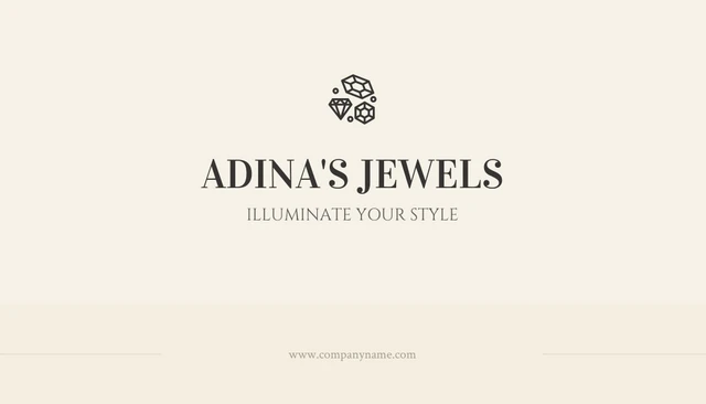 Luxury Cream Jewelry Business Card - Page 1