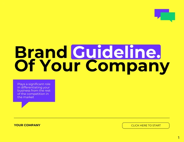 Green, Purple, and Yellow Simple Brand Identity Presentation - Page 1