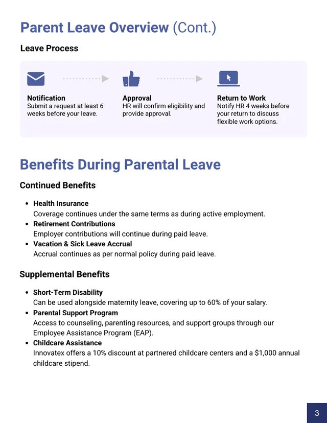 Employee Parental Leave and Benefits HR Handbook - صفحة 3