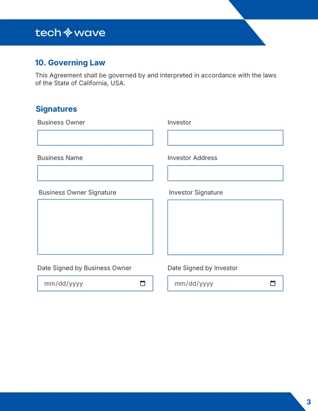 Investor Contract Template - page 3