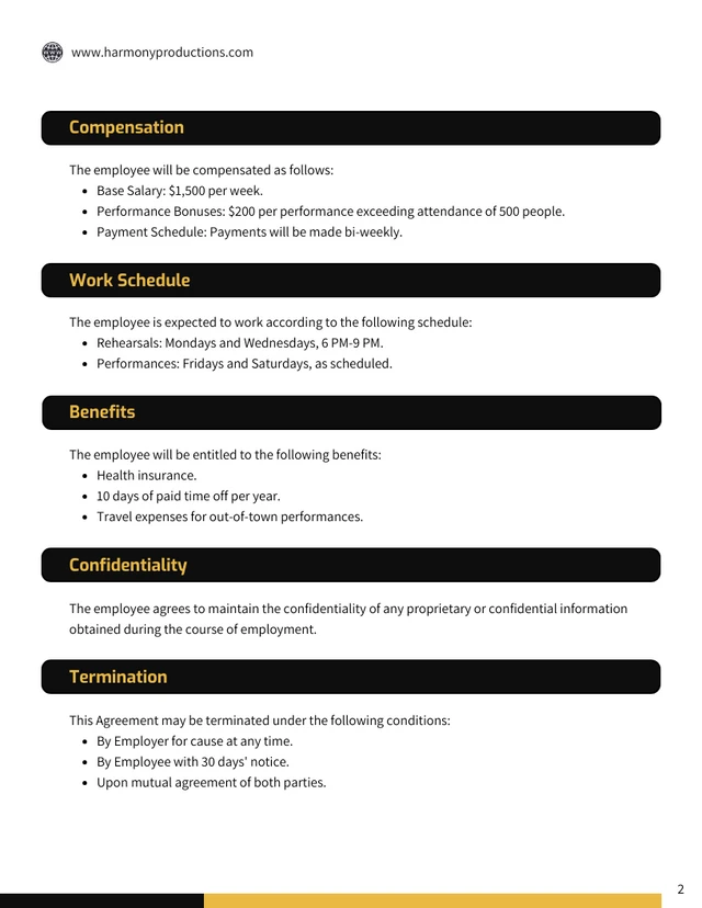 Vocalist Contract Template - Página 2