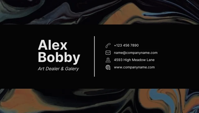 Black Watercolor Painting Business Card - Page 2