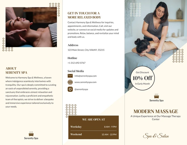 Massage Therapy Spa Brochure - Page 1