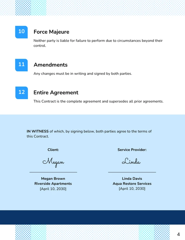 Water Restoration Contract Template - page 4