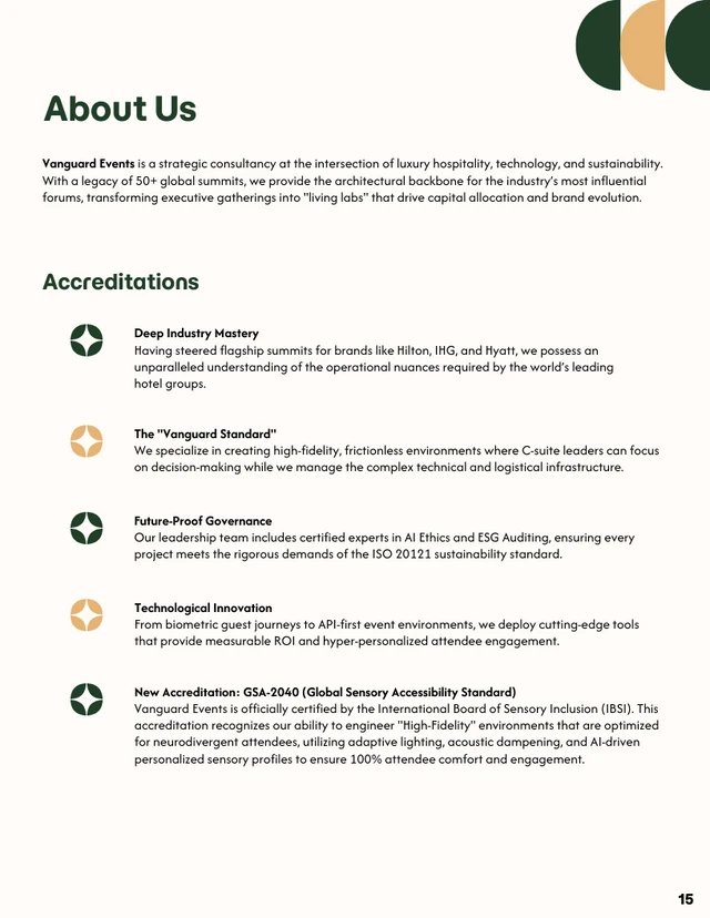 Hospitality and Sustainability Events Forum Proposal - Página 15