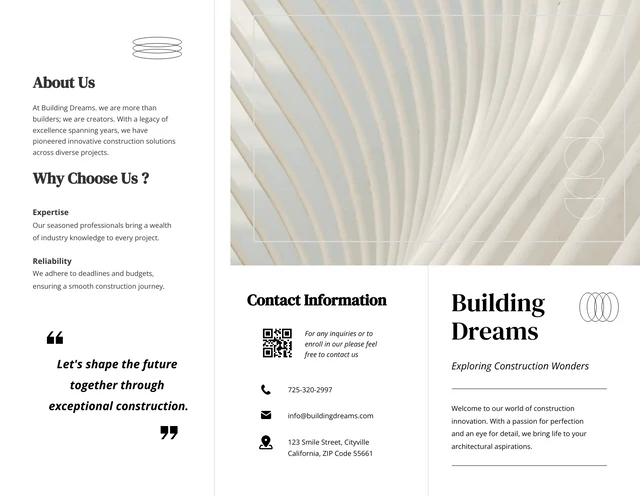 Pastel White Simple Minimalist Construction Brochure - Page 1