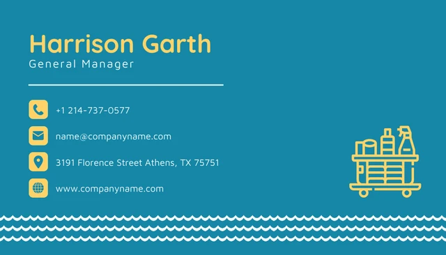Blue And Yellow Professional Cleaning Business Card - Page 2