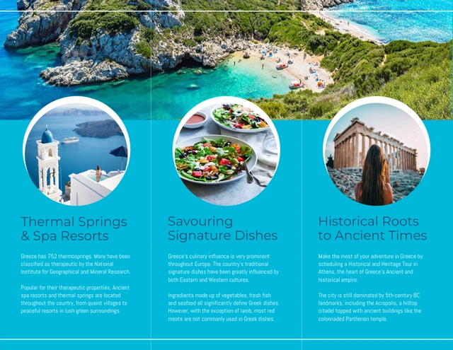 Greece Travel Tri Fold Brochure - Página 2