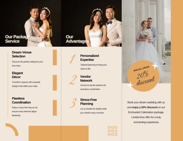 Simple Beige Wedding Tri-fold Brochure - Page 2