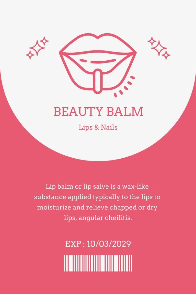 Light Grey And Pink Simple Lip Balm Label Template