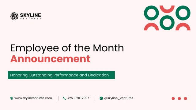 Employee of the Month Announcement Company Presentation - صفحة 1