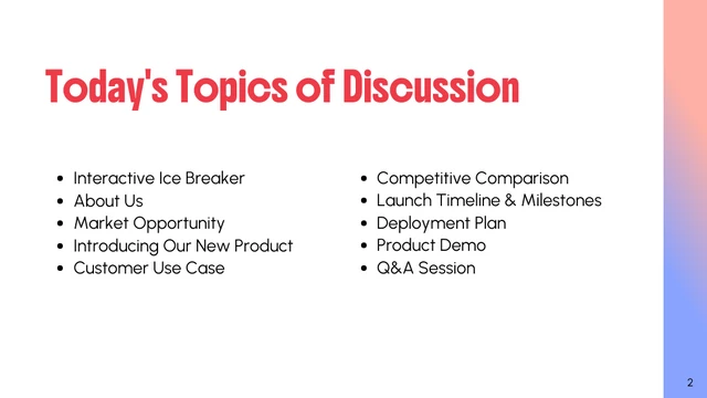 Product Launch Presentation Template - page 2