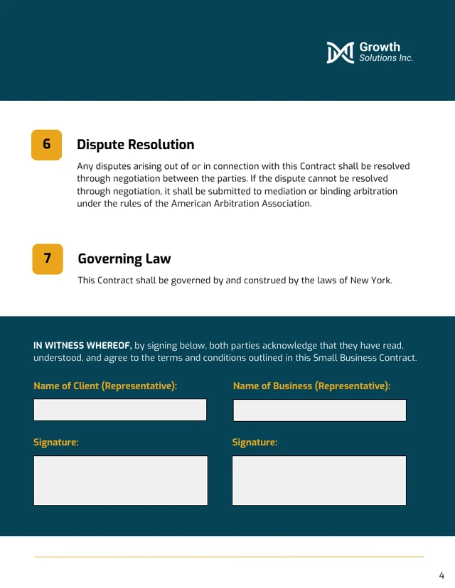 Small Business Contract Template - Seite 4
