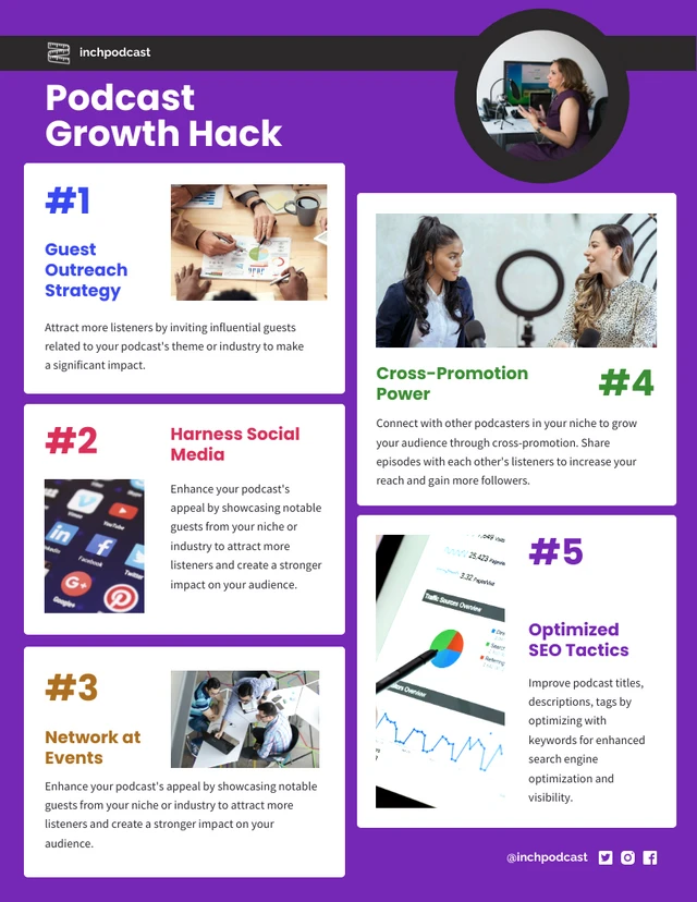 Podcast Growth Hack Infographic Template