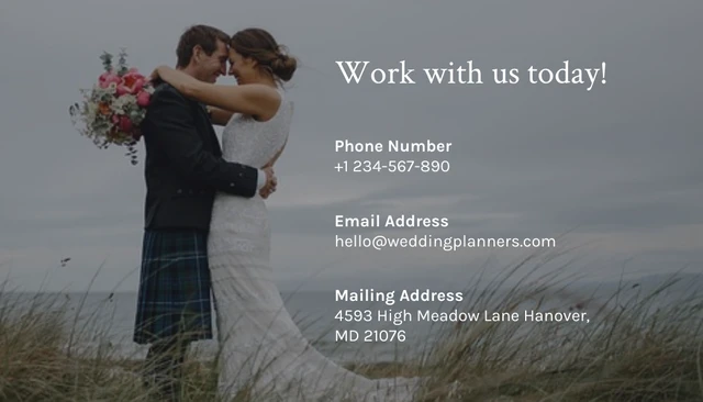 Light Grey Simple Photo Wedding Organizer Business Card - Page 2