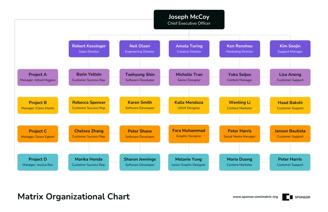 Premium Matrix Organizational Chart Template