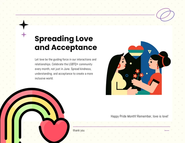 Cream colorful celebrating pride month presentation - Página 5