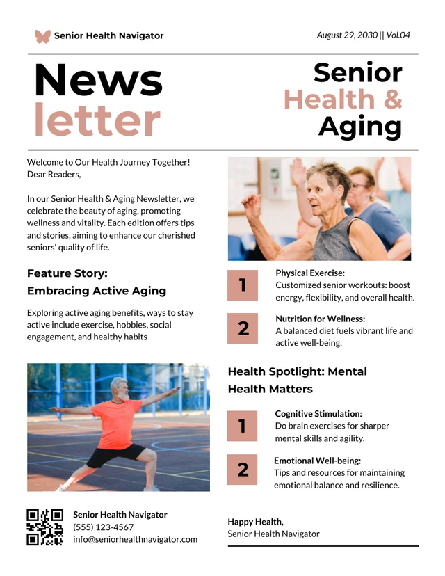 Senior Health & Aging Newsletter Template