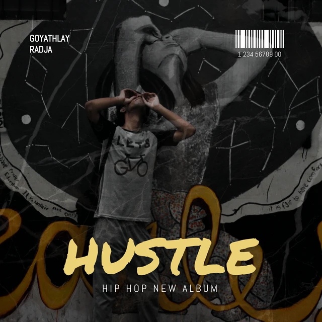Modèle de couverture d'album hip-hop moderne noir