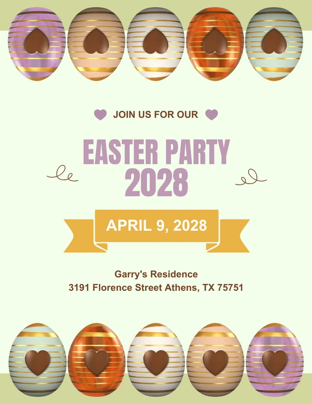 Light Green Colorful Easter Party Invitation Template
