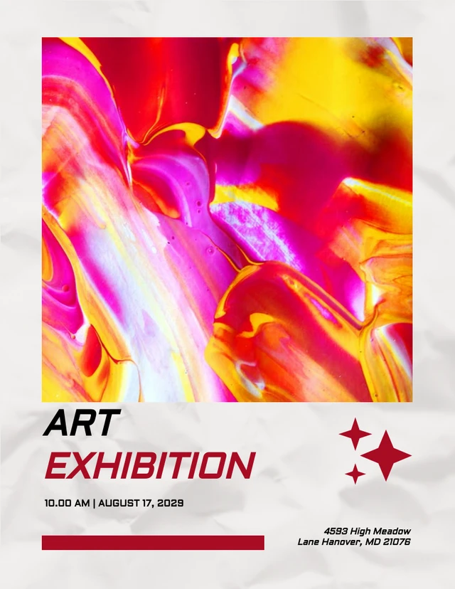 White Modern Texture Aesthetic Art Exhibition Poster Template