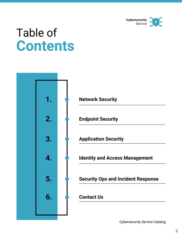 Cybersecurity Service Catalog Template - page 2