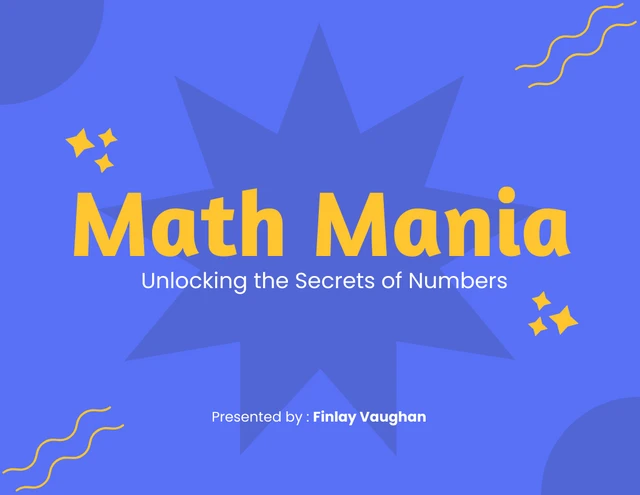 Blue and Yellow Math Mania Presentation - Page 1