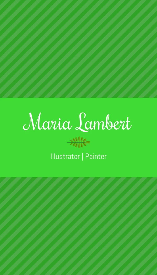 Green Iconic Illustrator Business Card - Page 2