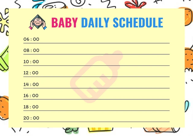 White Abstract Modern Baby Daily Schedule Template