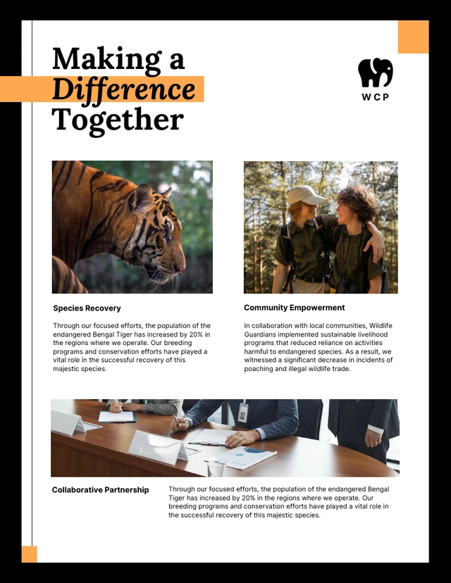 Black, White and Orange Animal Organization Annual Charity Report - page 4