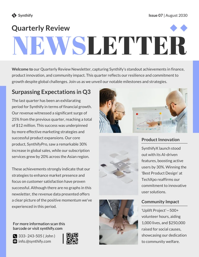 Quarterly Review Newsletter Template
