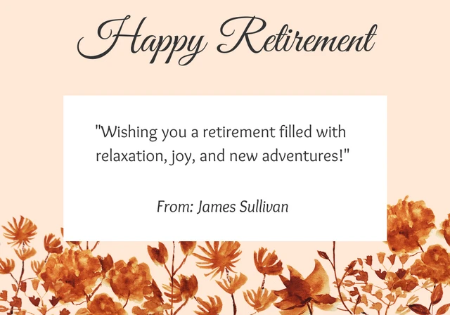 Bohemian Simple Retirement Card - Page 1