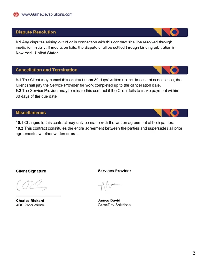 Game Development Contract Template - Page 3