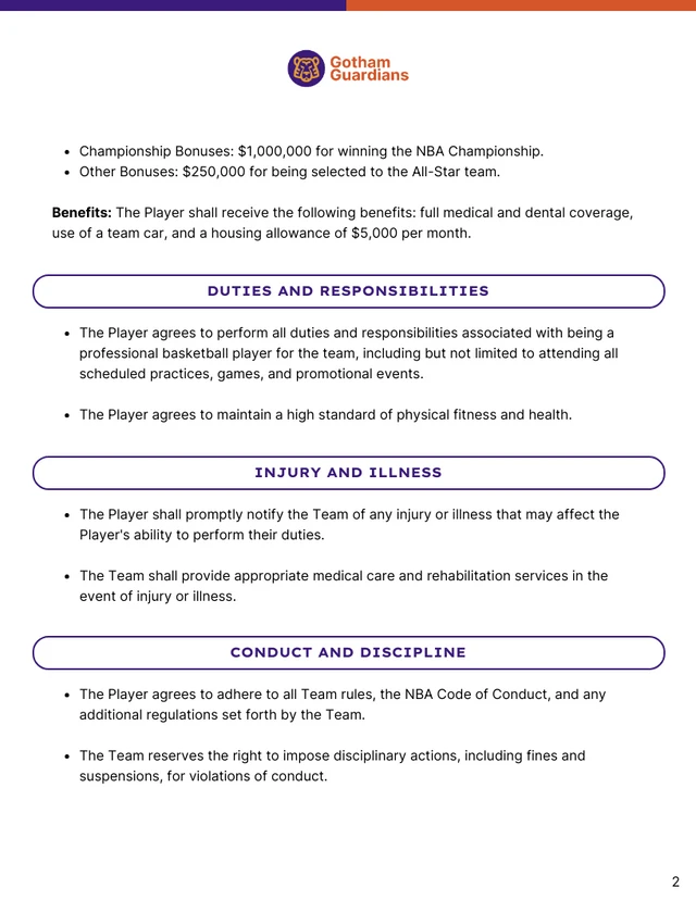 NBA Contract Template - Seite 2