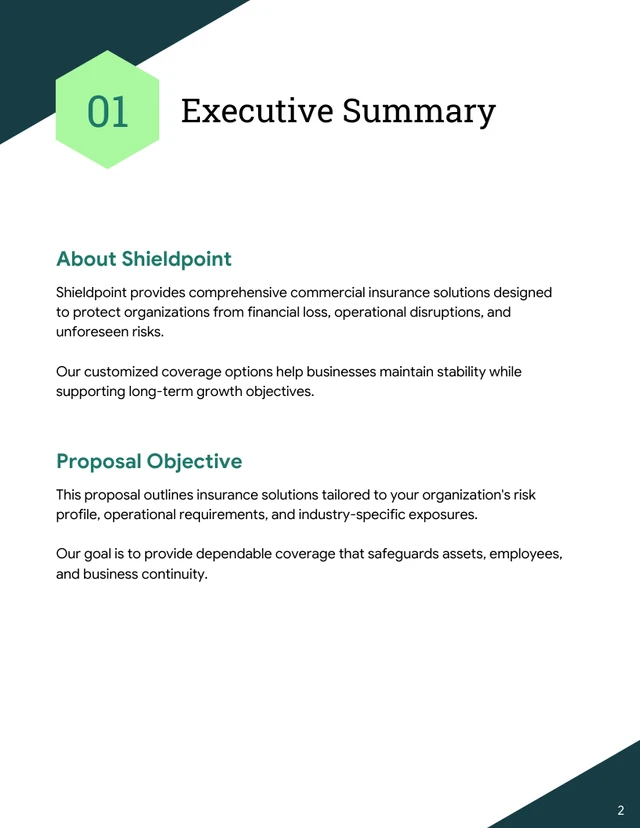 Commercial Insurance Proposal Template - Seite 2
