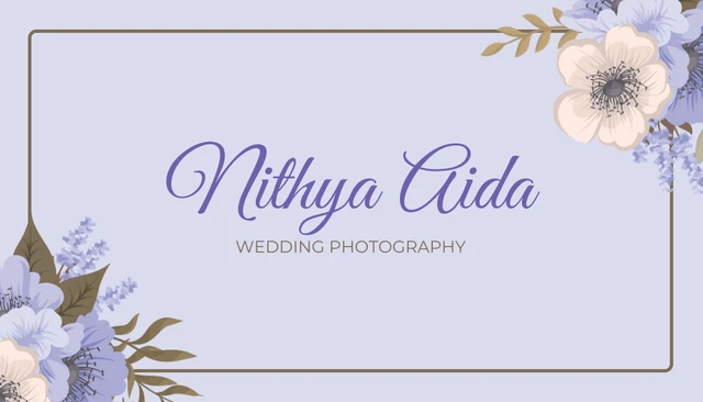 Lilac Elegant Aesthetic Wedding Photography Business Card - Page 1