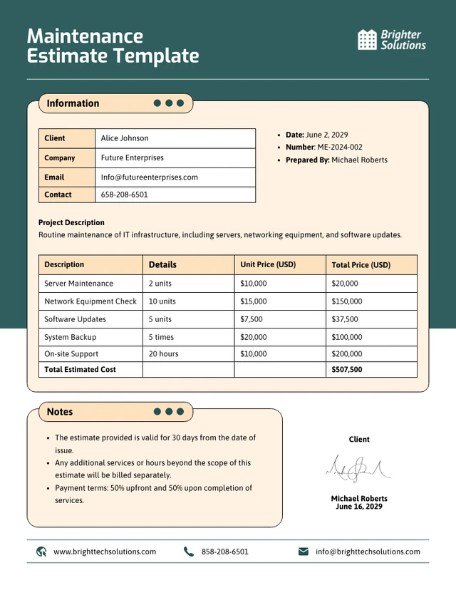 Modelo de estimativa de manutenção