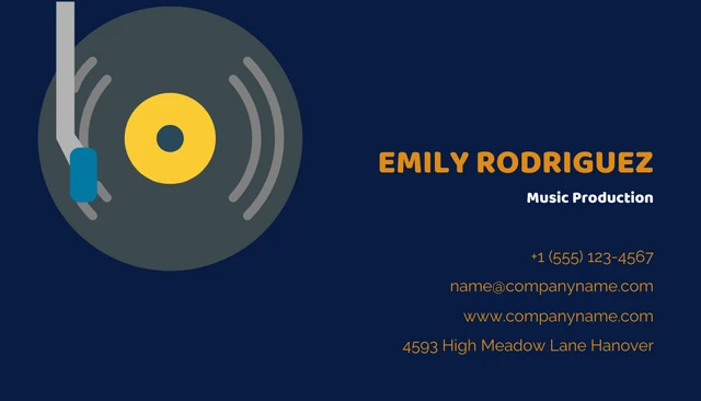Navy Classic Illustration Dj Music Business Card - Page 2