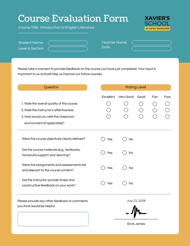 Yellow and Green Education Forms Template