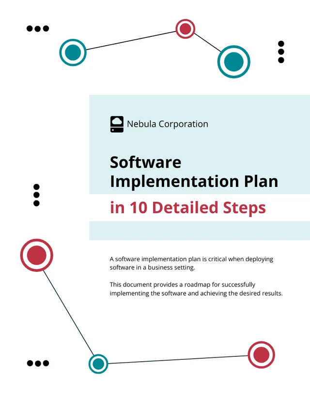 Software Implementation Plan Template - Page 1