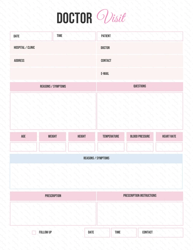 White and Soft Pink Doctor Visit Template